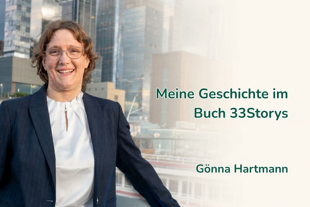 Gönna Hartmann mit ihrer Geschichte im Buch 33Storys Hier zur Warteliste anmelden
